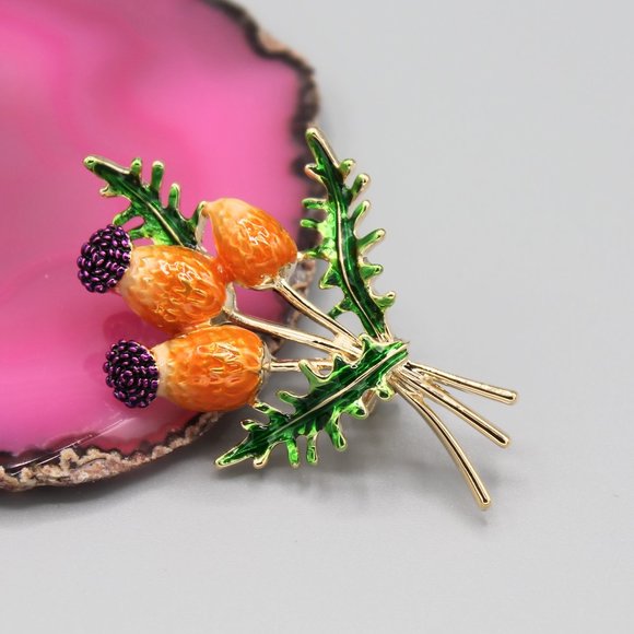 Jewelry - Thistle plant nature fun colorful pin brooch